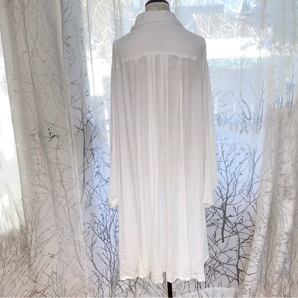 MYRAH PENALOZA WHITE SHORT KUNDALINI GOWN DRESS button up collar long sleeve - Picture 6 of 15